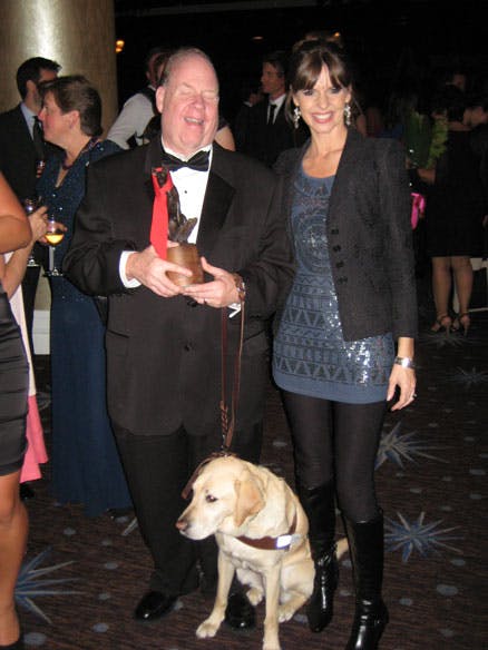 With Michael Hingson, whose late guide dog Roselle helped him escape from the collapsing World Trade Center on 9/11.