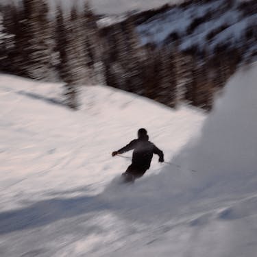 Skier skiing powder