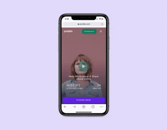 Pozible crowdfunding campaign page rewards mobile view