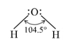 Lewis structure and molecular geometry representation of a H₂O