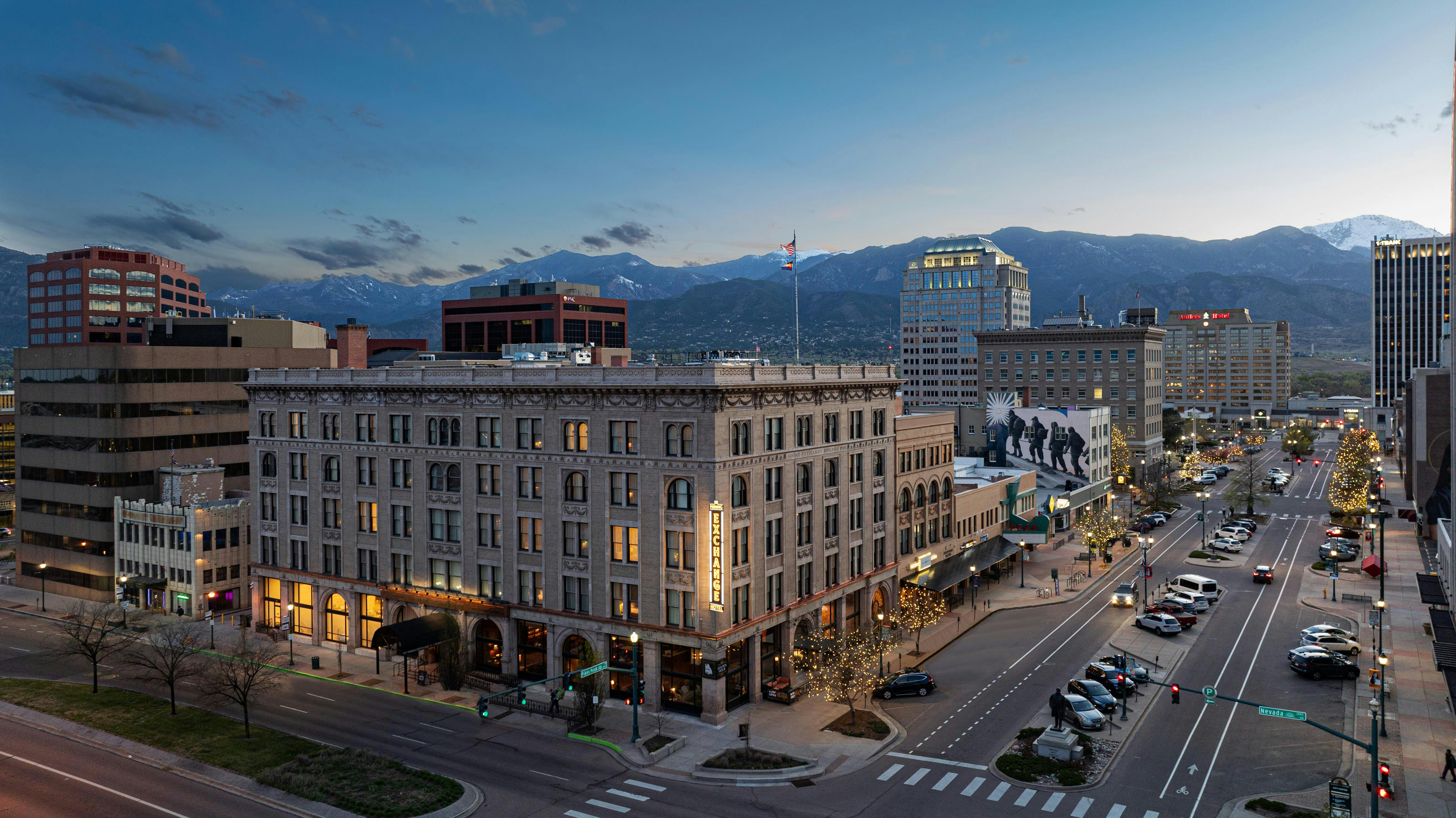 Exterior of the Mining Exchange Hotel.