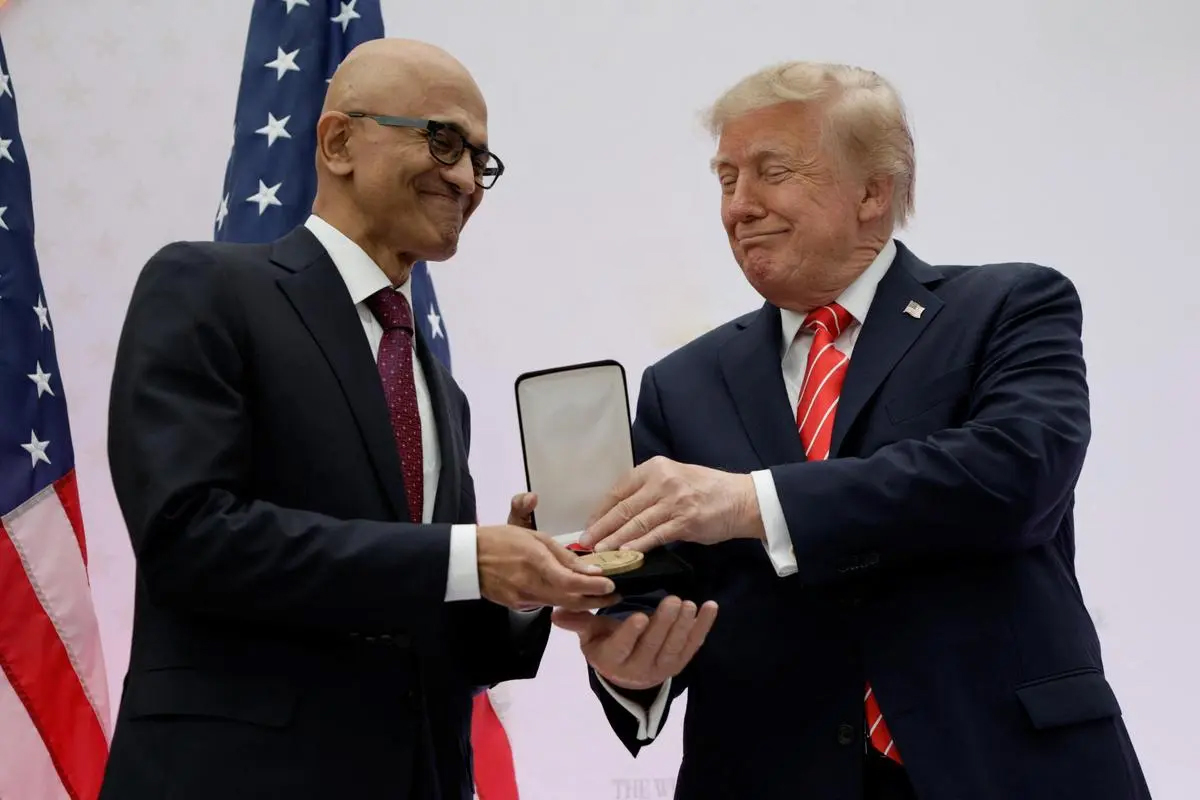 Nadella thanks Trump for top US tech honour