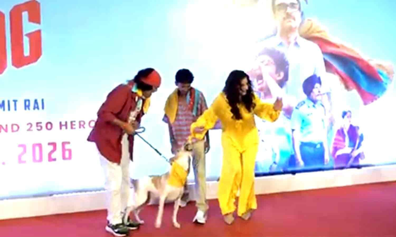 Raveena almost gets bitten by a dog on red carpet