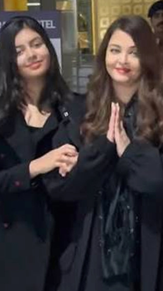 Aish, Aaradhya greet airport staff with ‘Namaste’