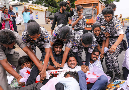 NEET row: Hyd police stop students marching to Lok Bhavan