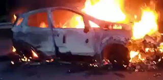 4 burnt alive as car catches fire in Vijayawada