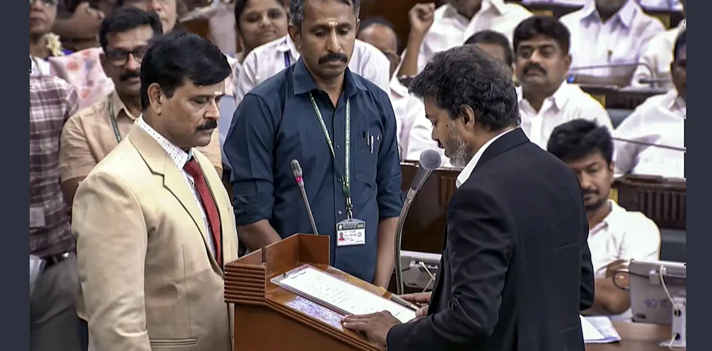 CM Vijay takes oath as MLA in Assembly