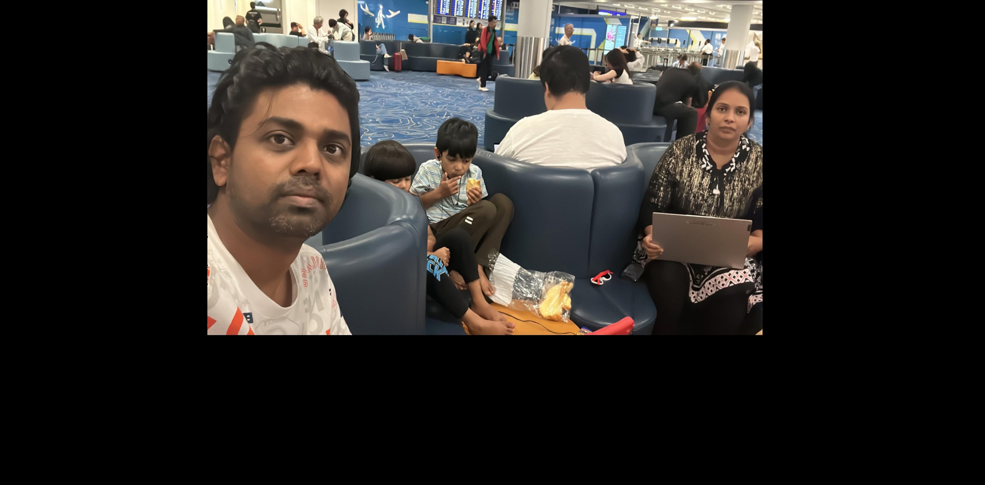Indian family stuck at Hong Kong airport