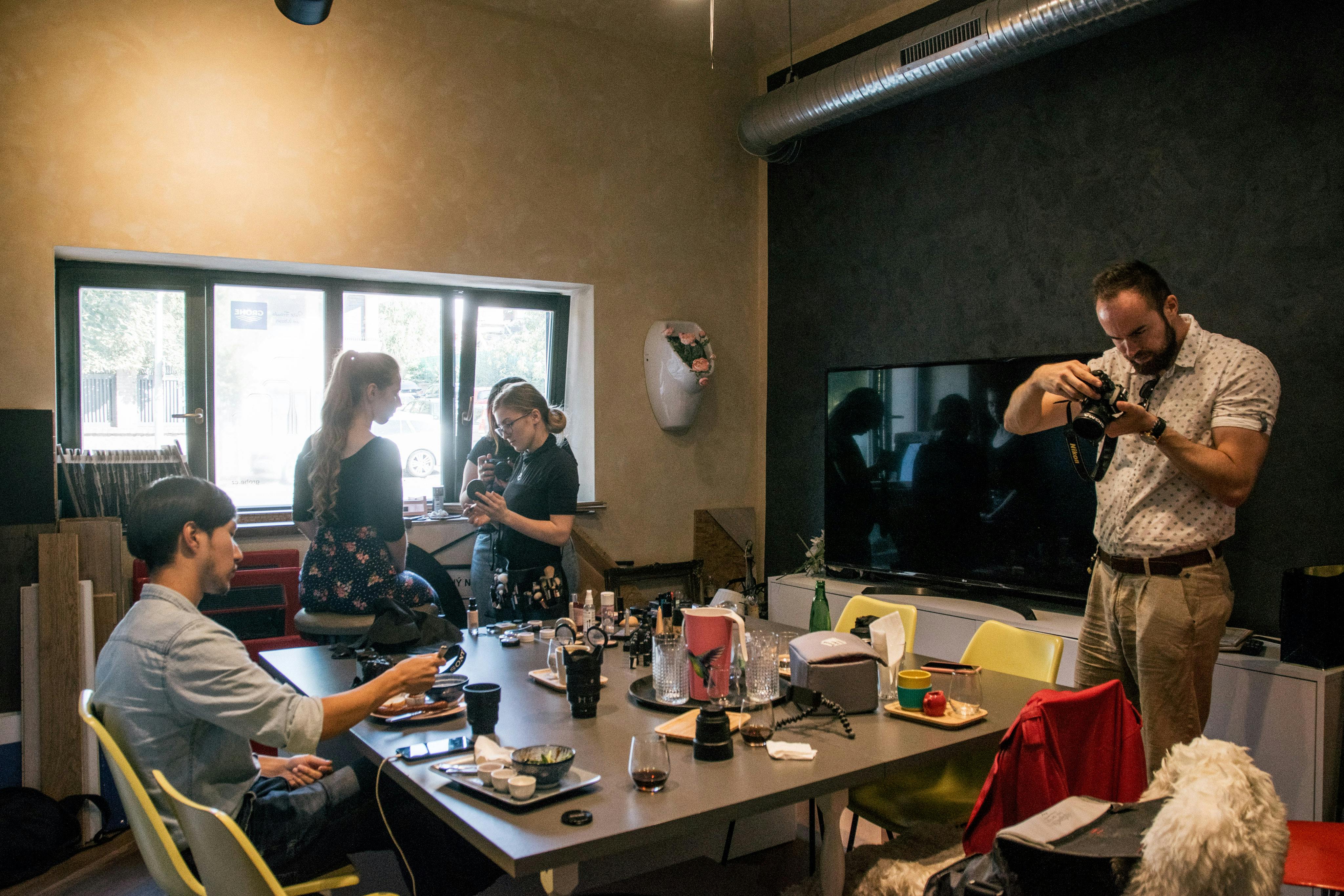 Prague Photographers team preparing for an experience photoshoot.