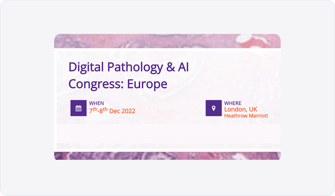 Digital pathology and AI congress, Europe, Global Engage summit