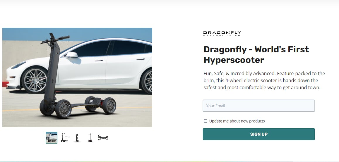 dragonfly landing page