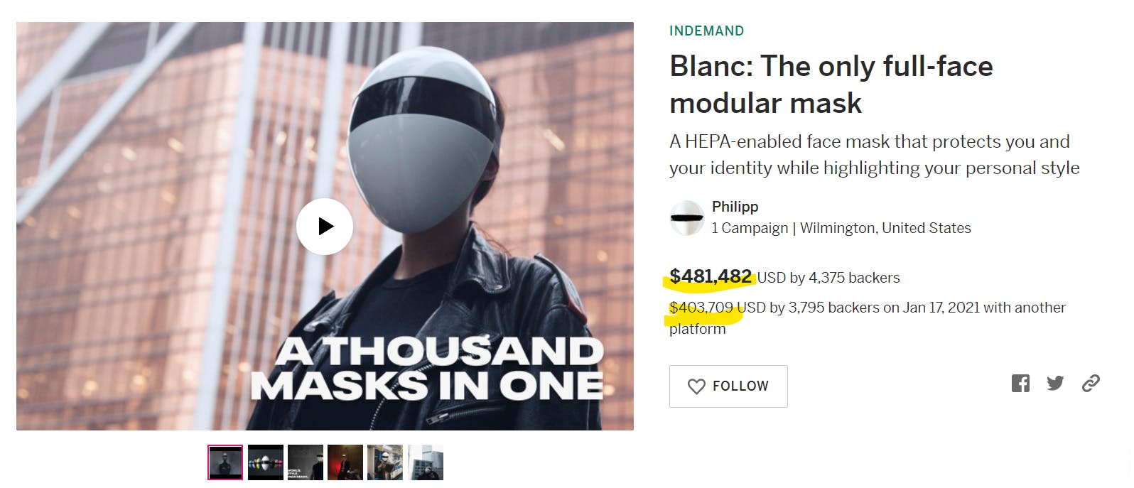 Blanc Modular Mask
