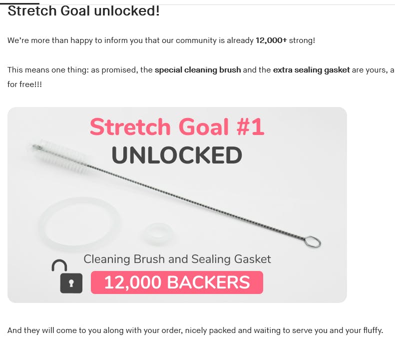 Stretch Goal Cleaning Brush and Sealing Gasket