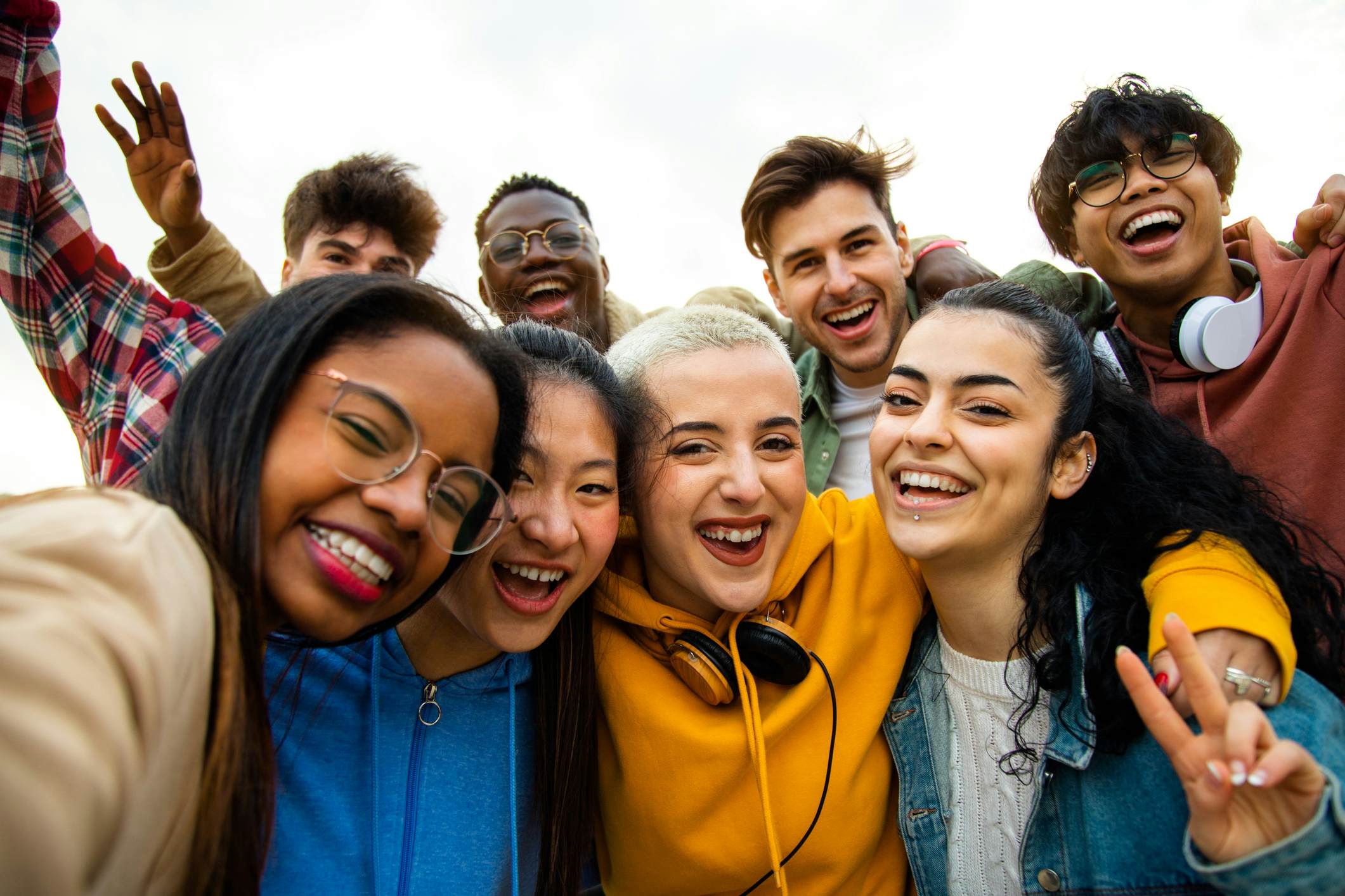 high school students posing for photograph