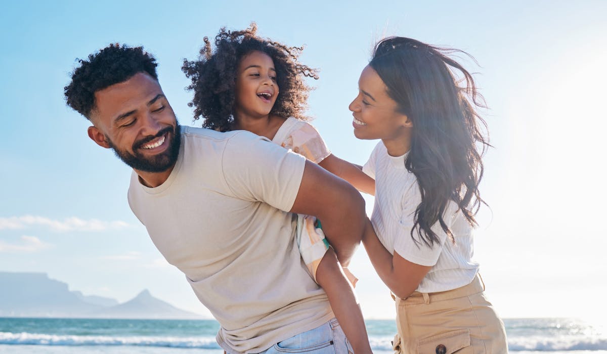 affectionate young family