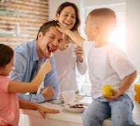Happy family in the kitchen