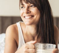 woman laying in bed
