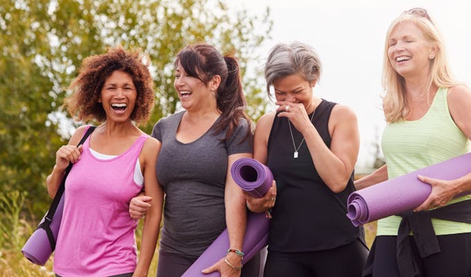 Group of friends exercising