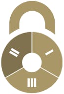 Icon | lock, divided into three parts, for the PREO Safe3-System - the security system for used software licences: 2. Legally secured audit quality