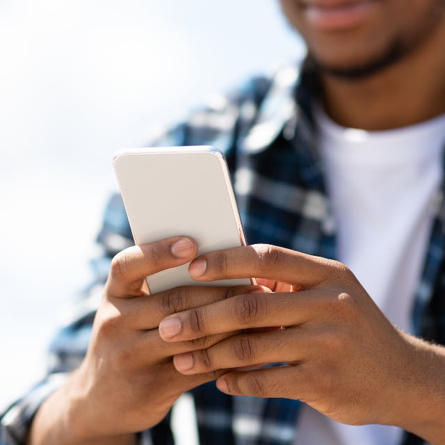 Person using a mobile