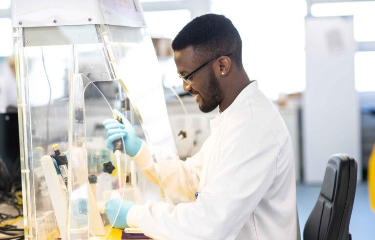 Laboratory Technician Testing Samples