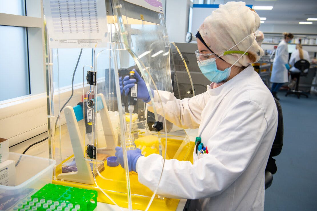 Samples being tested