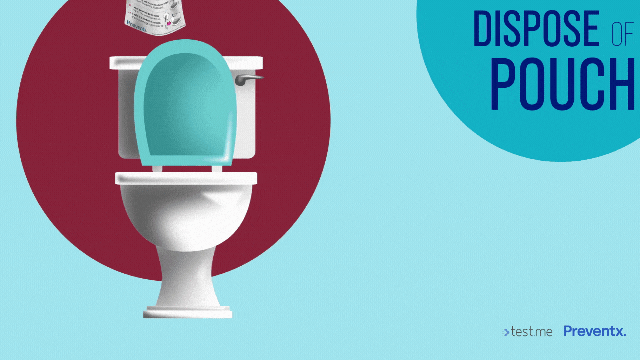 Image showing the urination pouch being disposed of