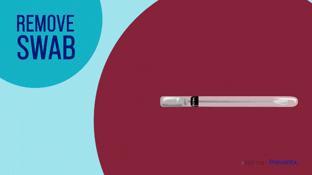 Image showing how to remove the swab from the tube