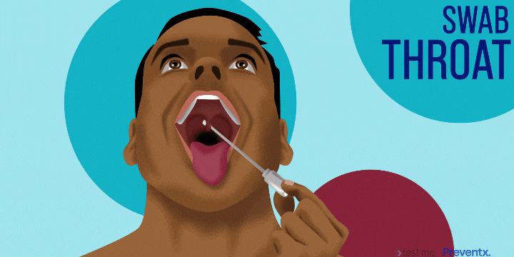 Image showing throat swab sample being taken