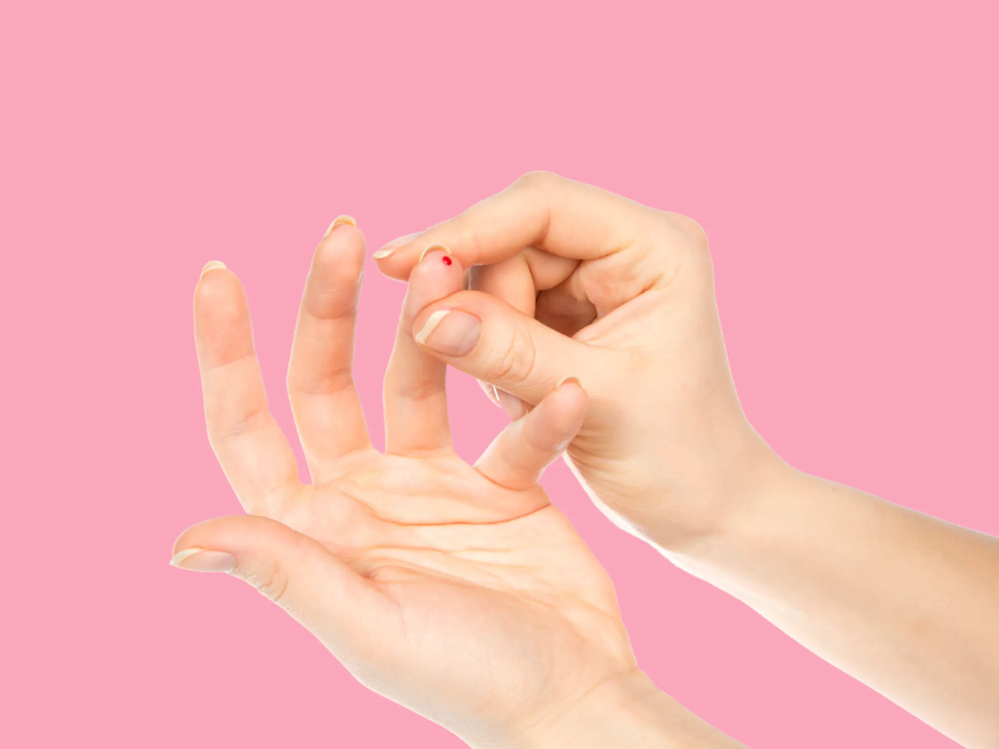 Image showing finger being help to help draw blood sample