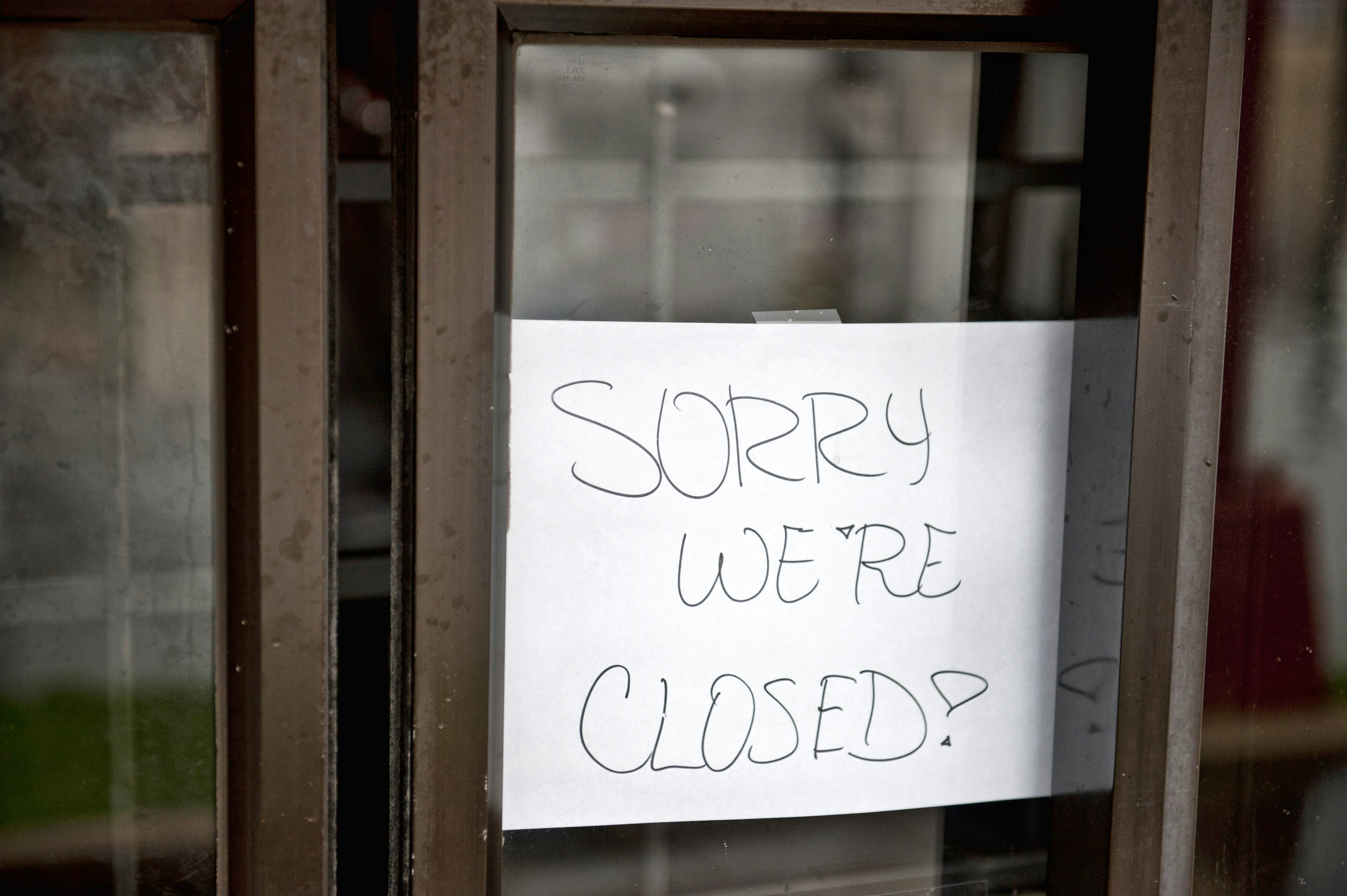 business closed sign