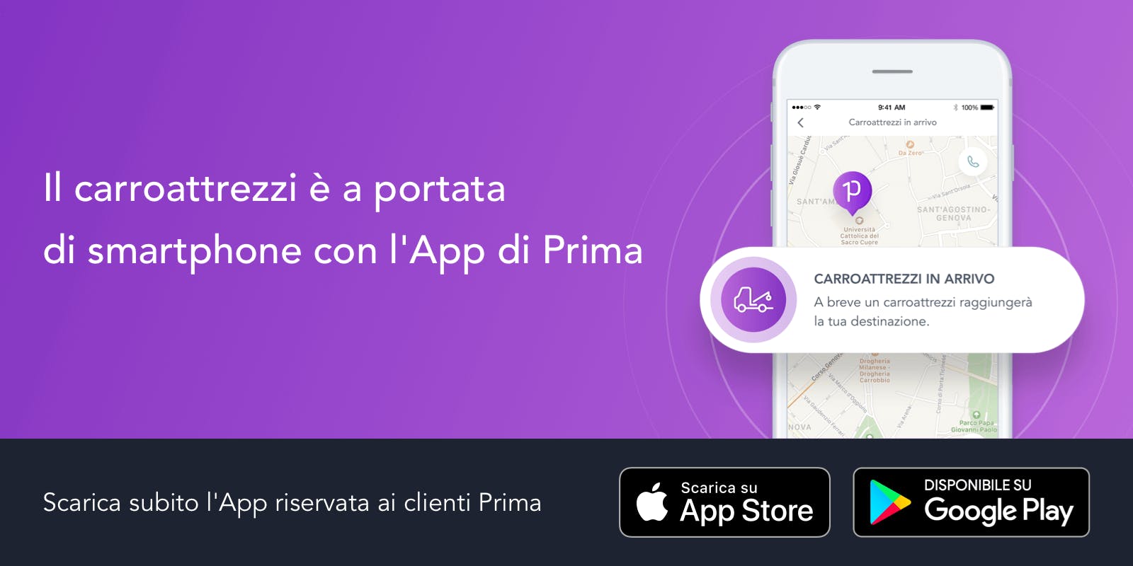 Assistenza stradale con l'App di Prima