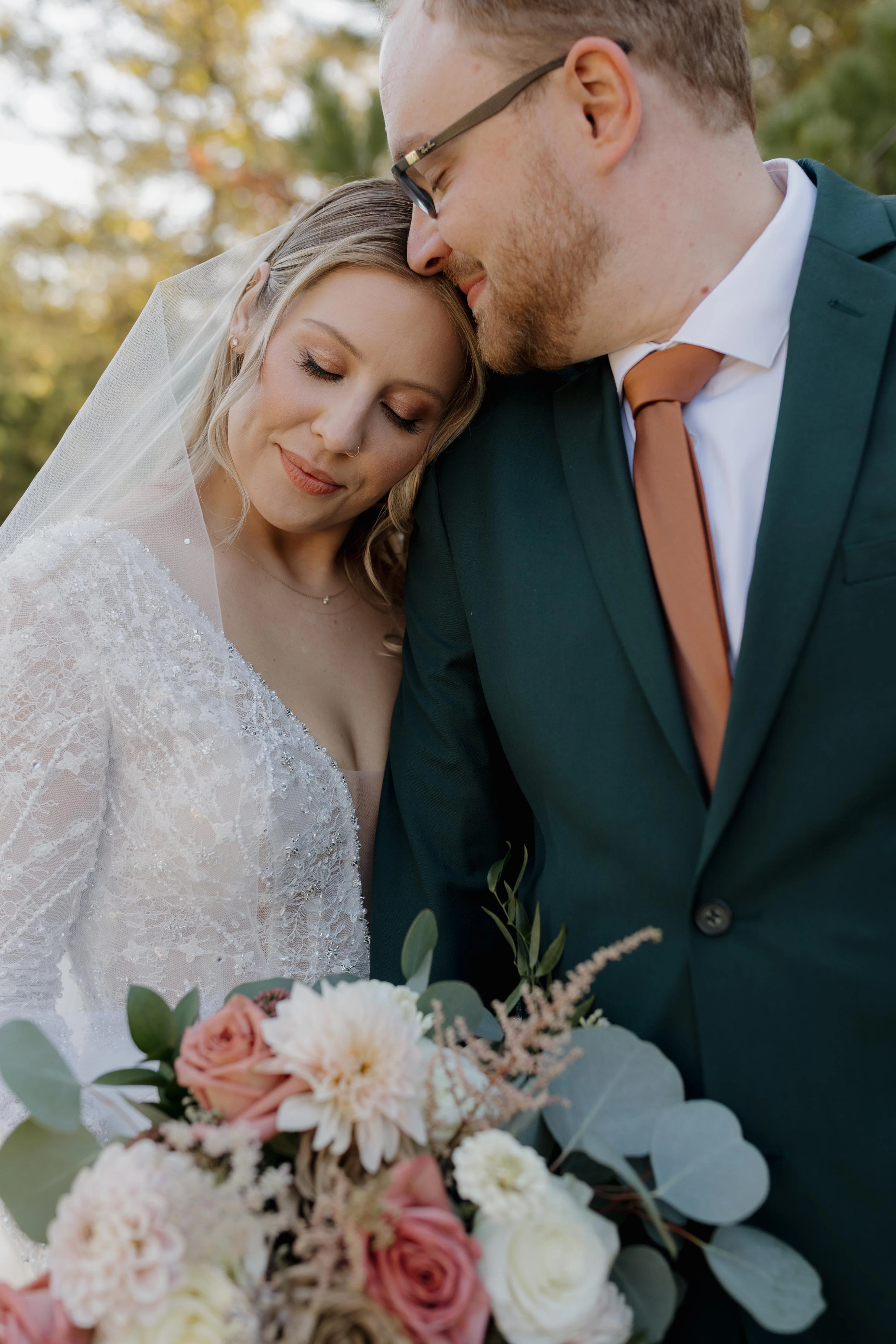 bride and groom at Woods and Co Event Center
