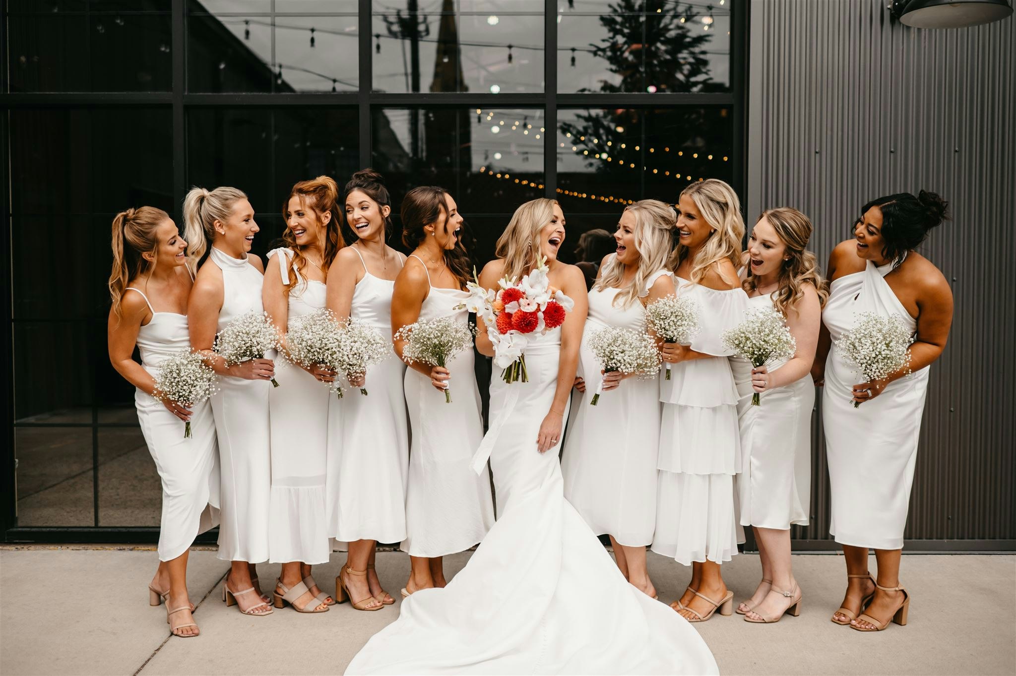 A bride and her bridal party