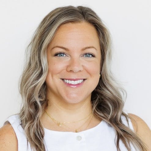 Hair stylist wearing white at Abide Studios