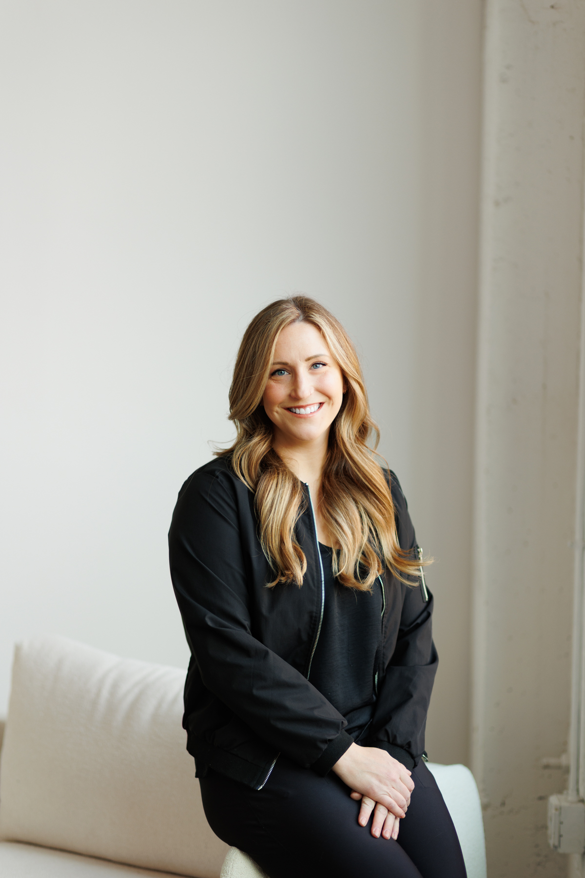 woman smiling at camera 