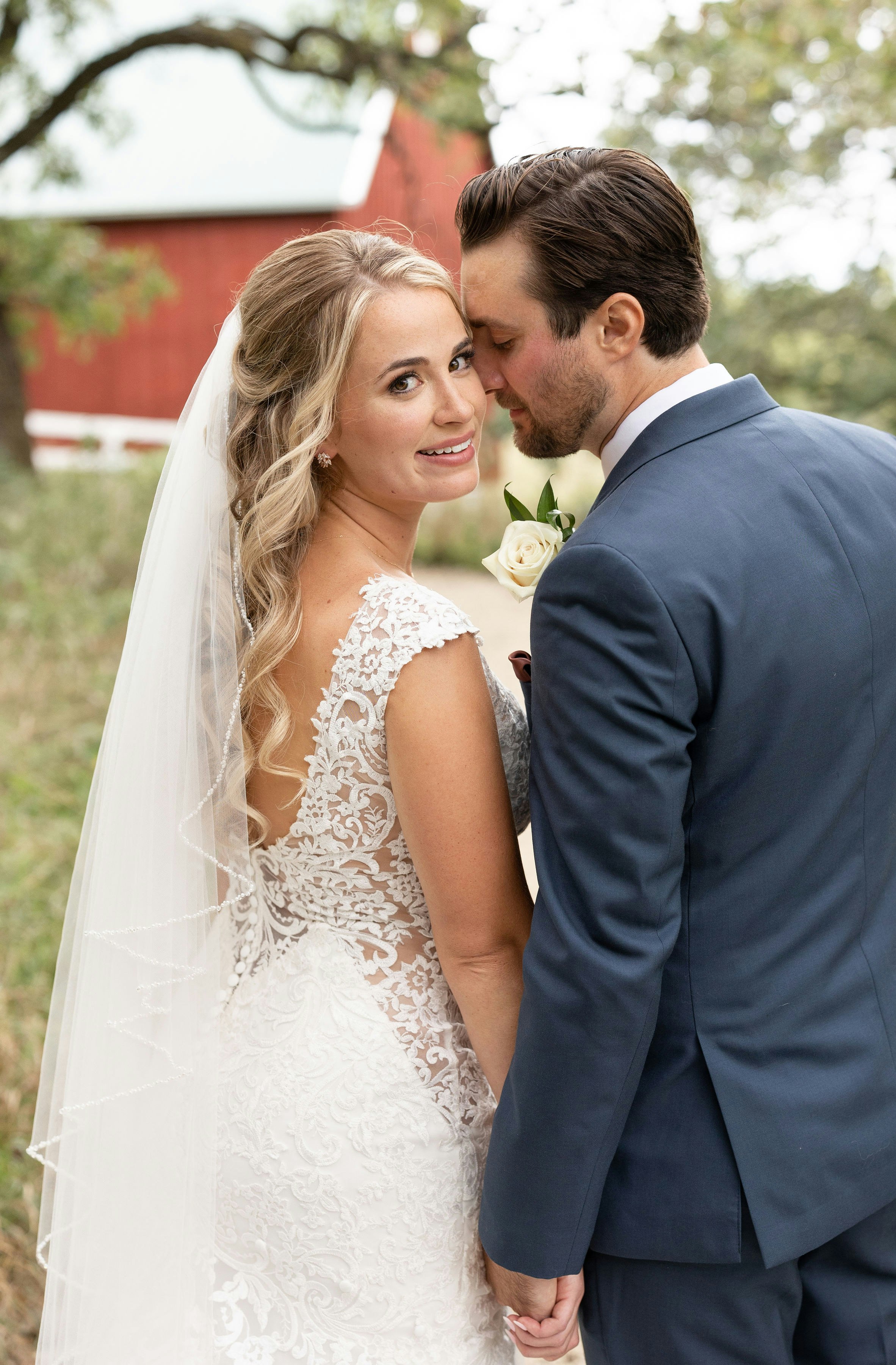 Bride and groom at Almquist Farm