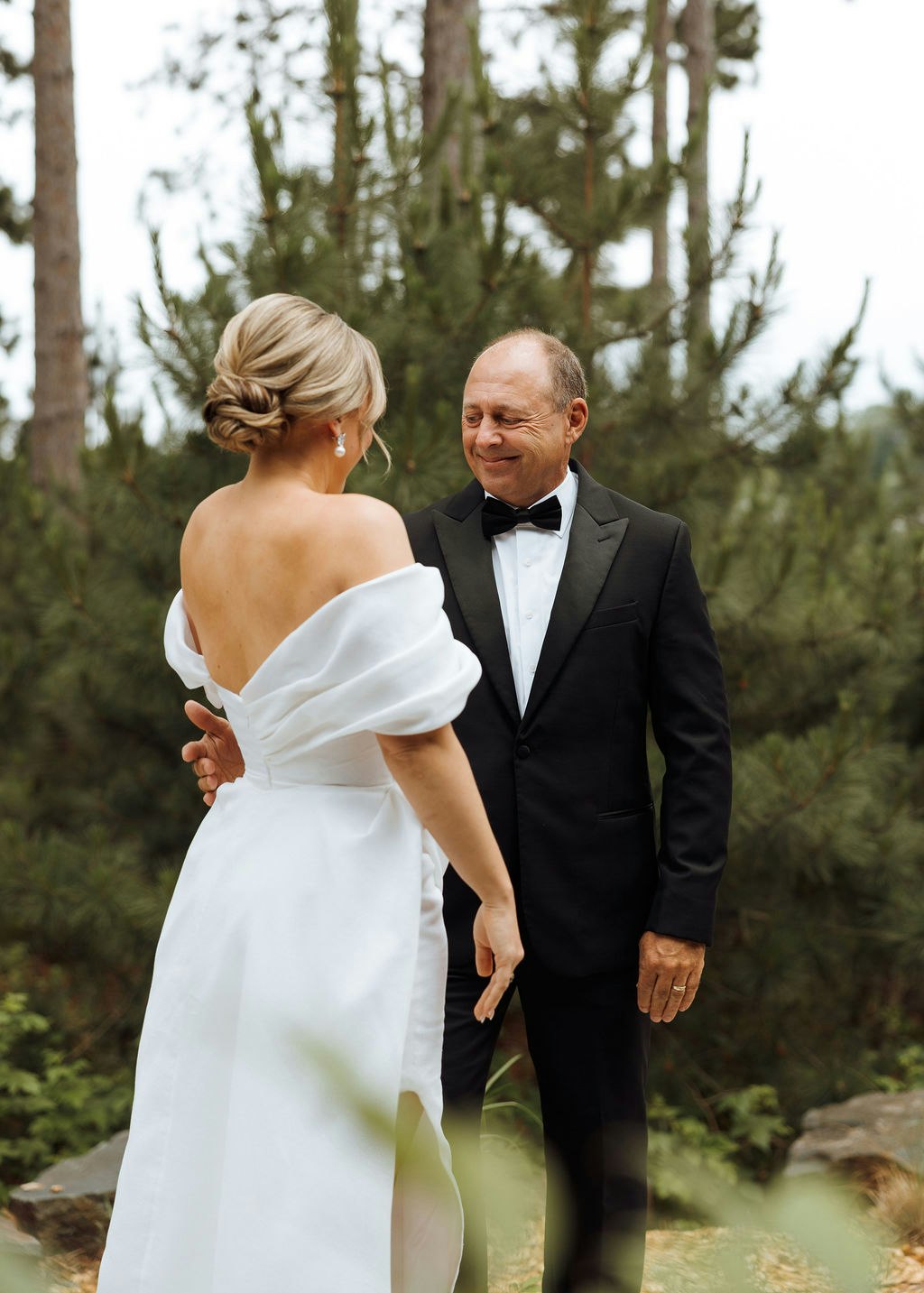 Bride with her father at Pinewood Wedding Venue