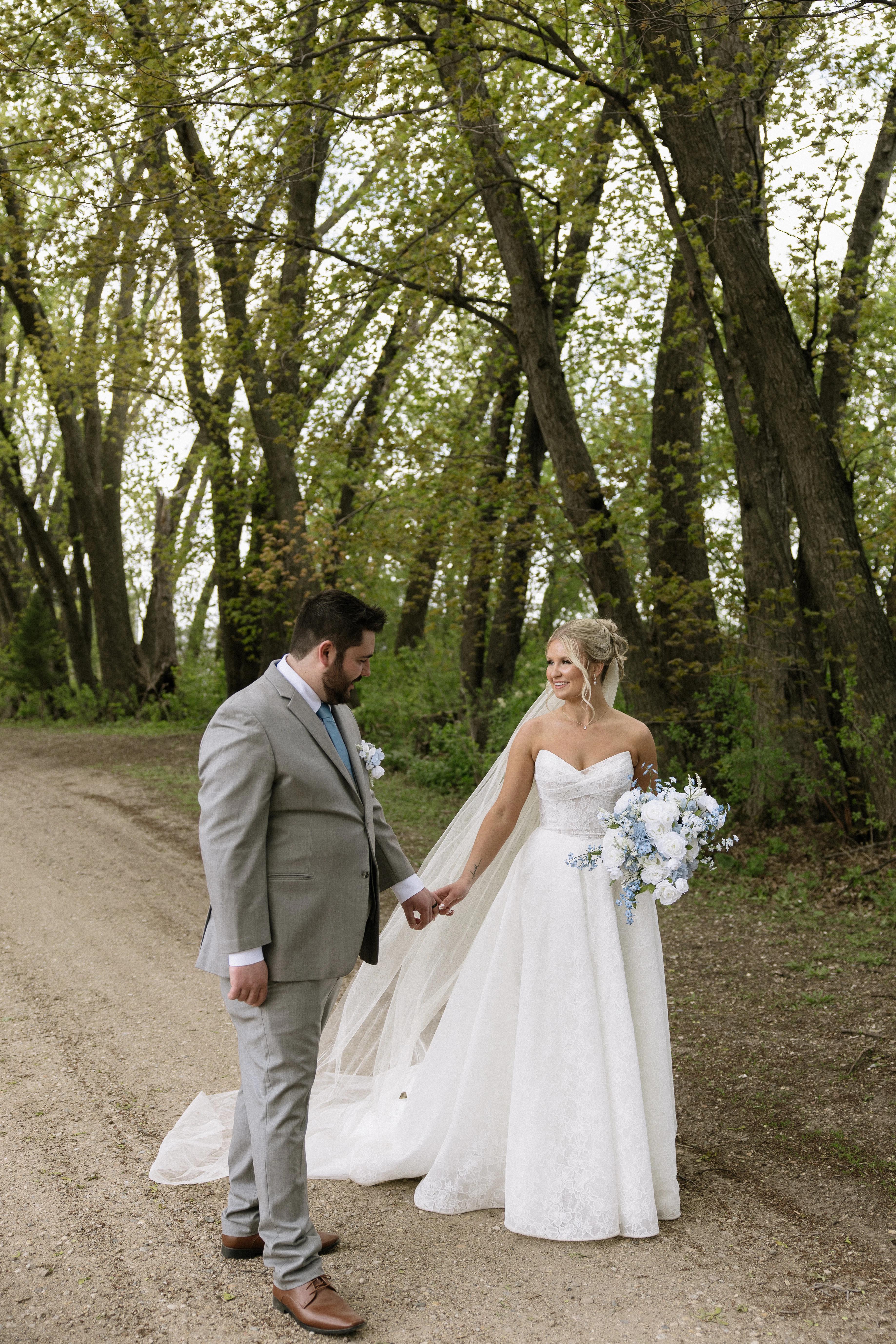 bride and groom at The Cottage Farmhouse