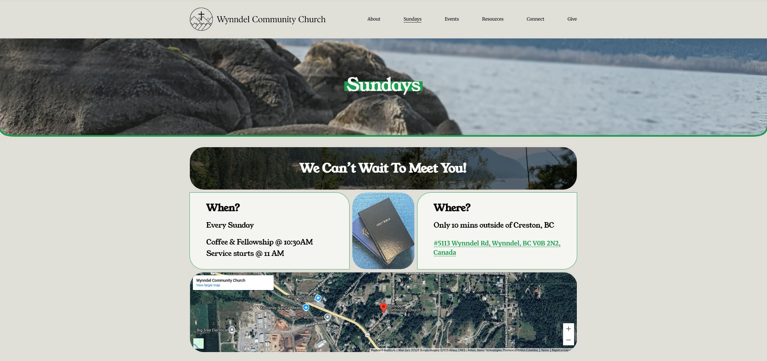 Sunday Page for Wynndel Community Church