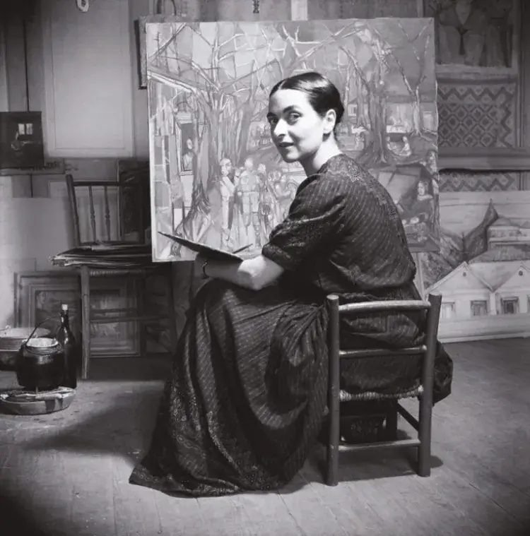 Maria Helena Vieira da Silva à son chevalet © Maria Helena Vieira da Silva