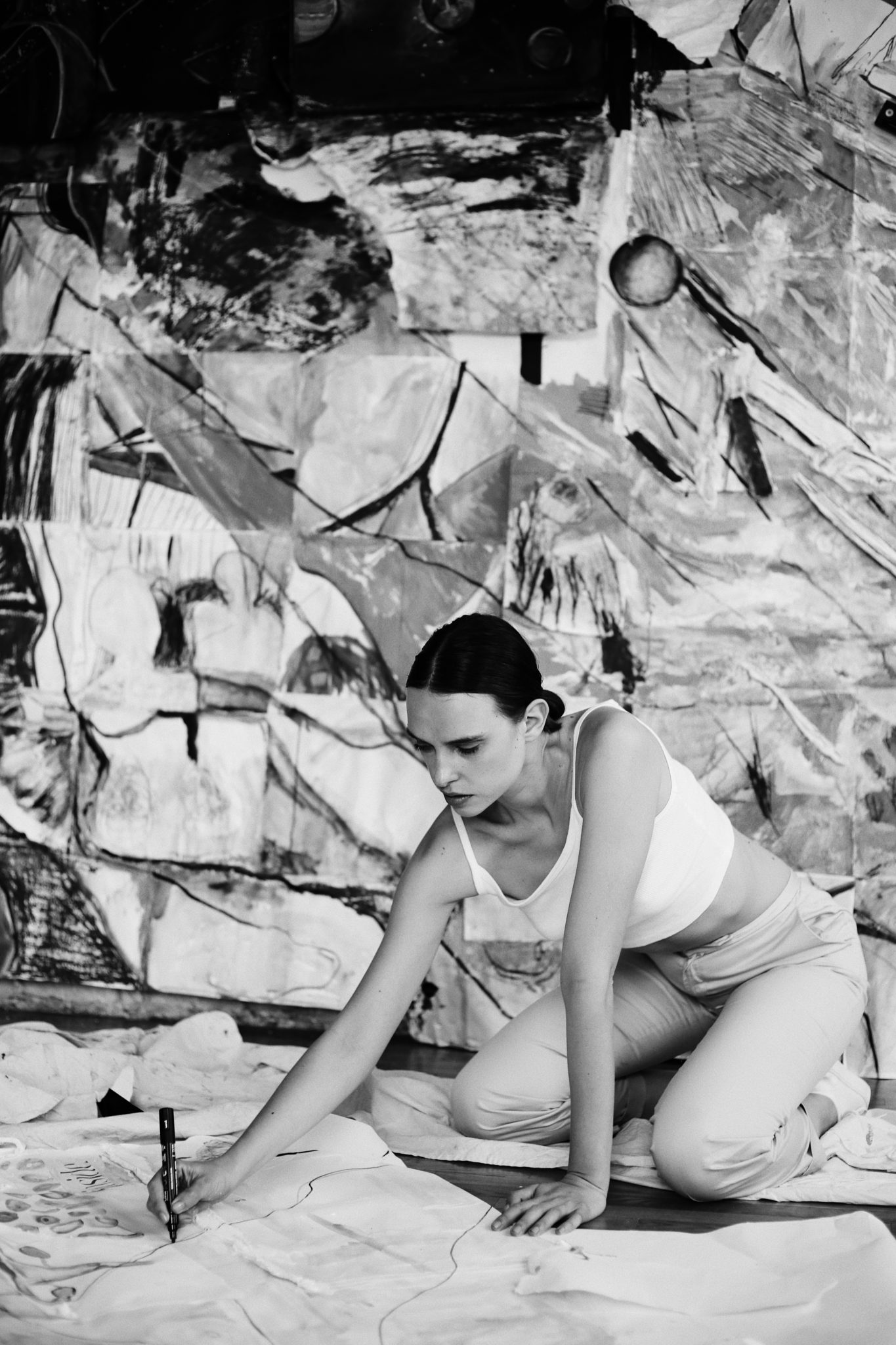 Masha Rudenko in her studio Courtesy of the artist / Curated by Girls © Oli Ren