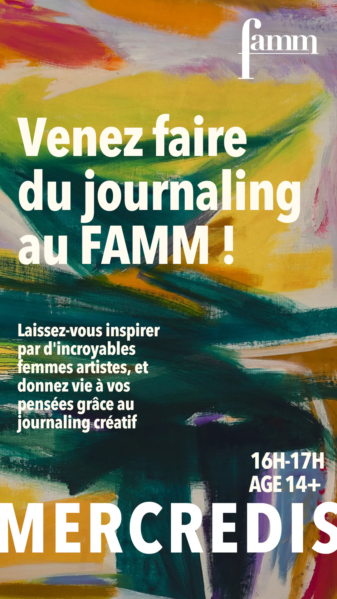 Un atelier pour réfléchir, écrire et s'inspirer des femmes artistes.