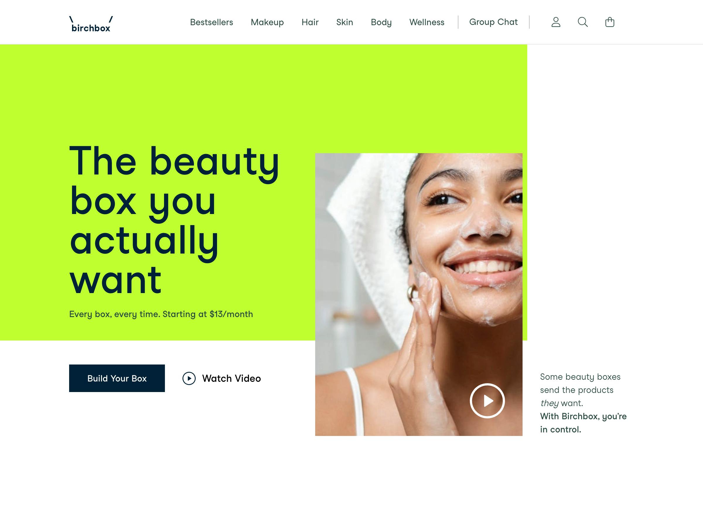 Birchbox website screenshot