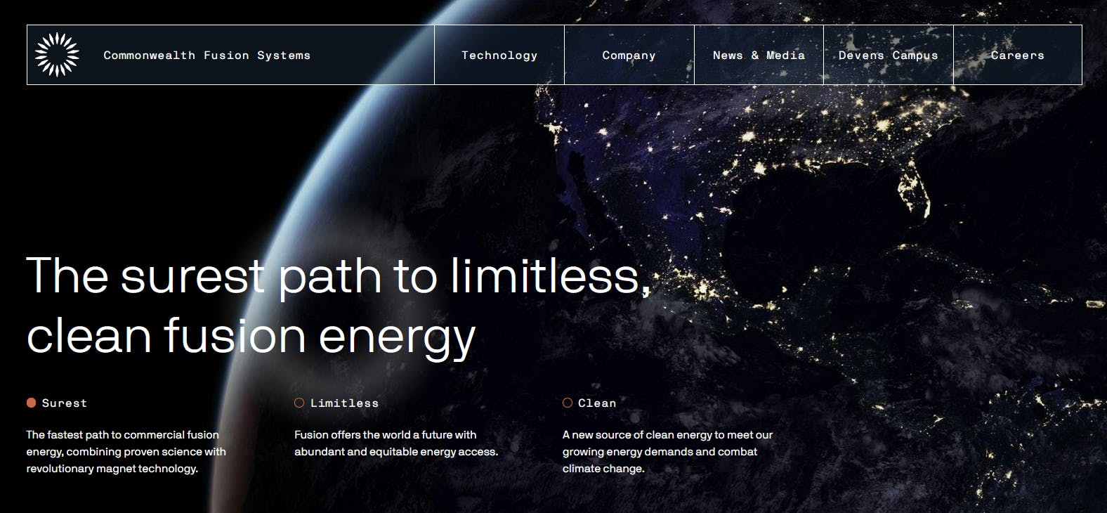 An image of Prismic CFS energy website
