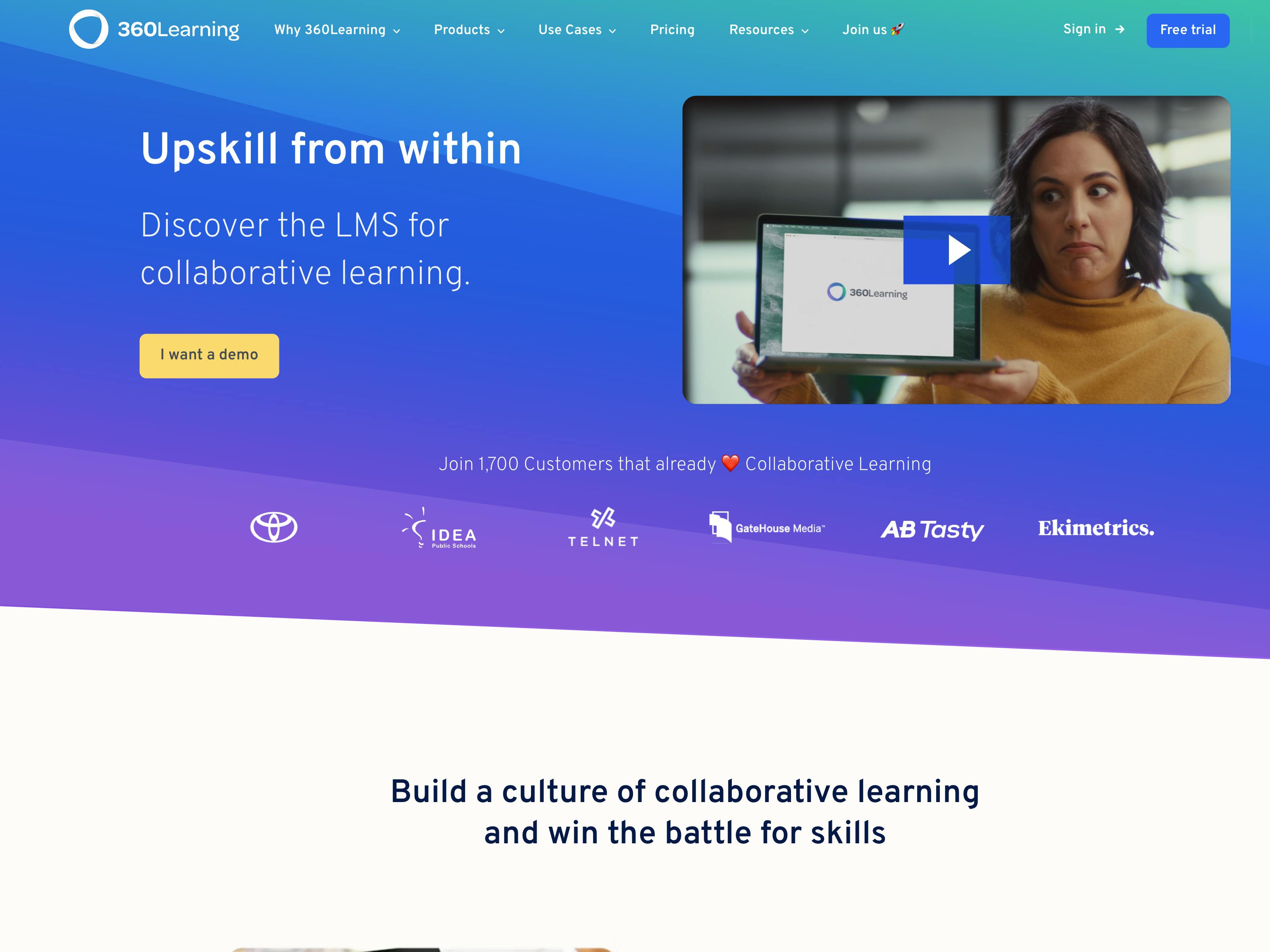 360learning website screenshot
