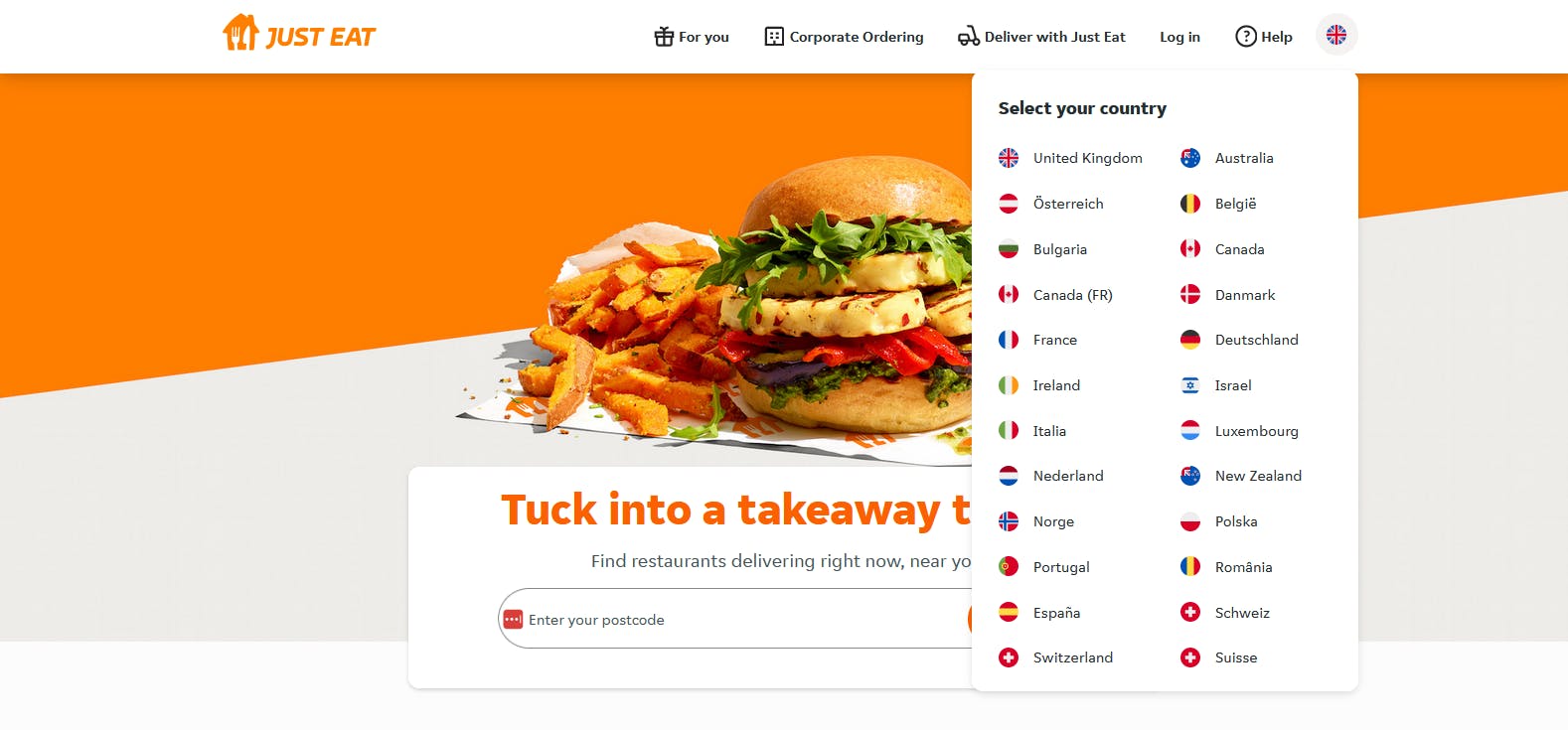 JustEat Website - built with Prismic