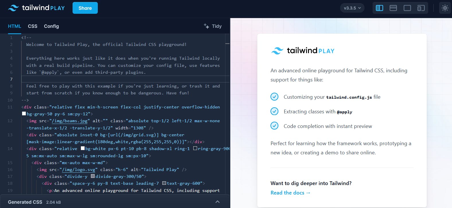 An image of Tailwind Play.