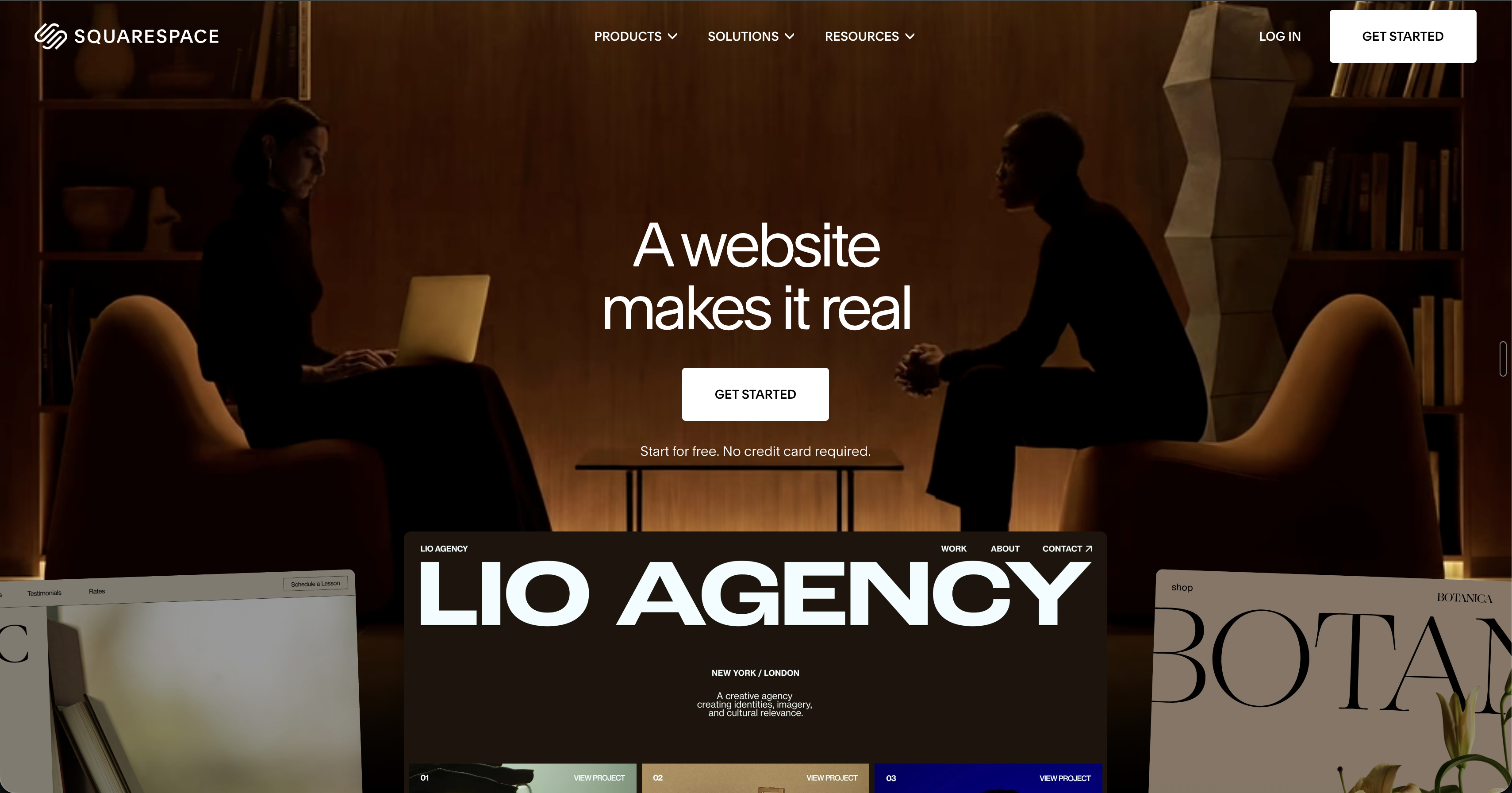 Squarespace homepage