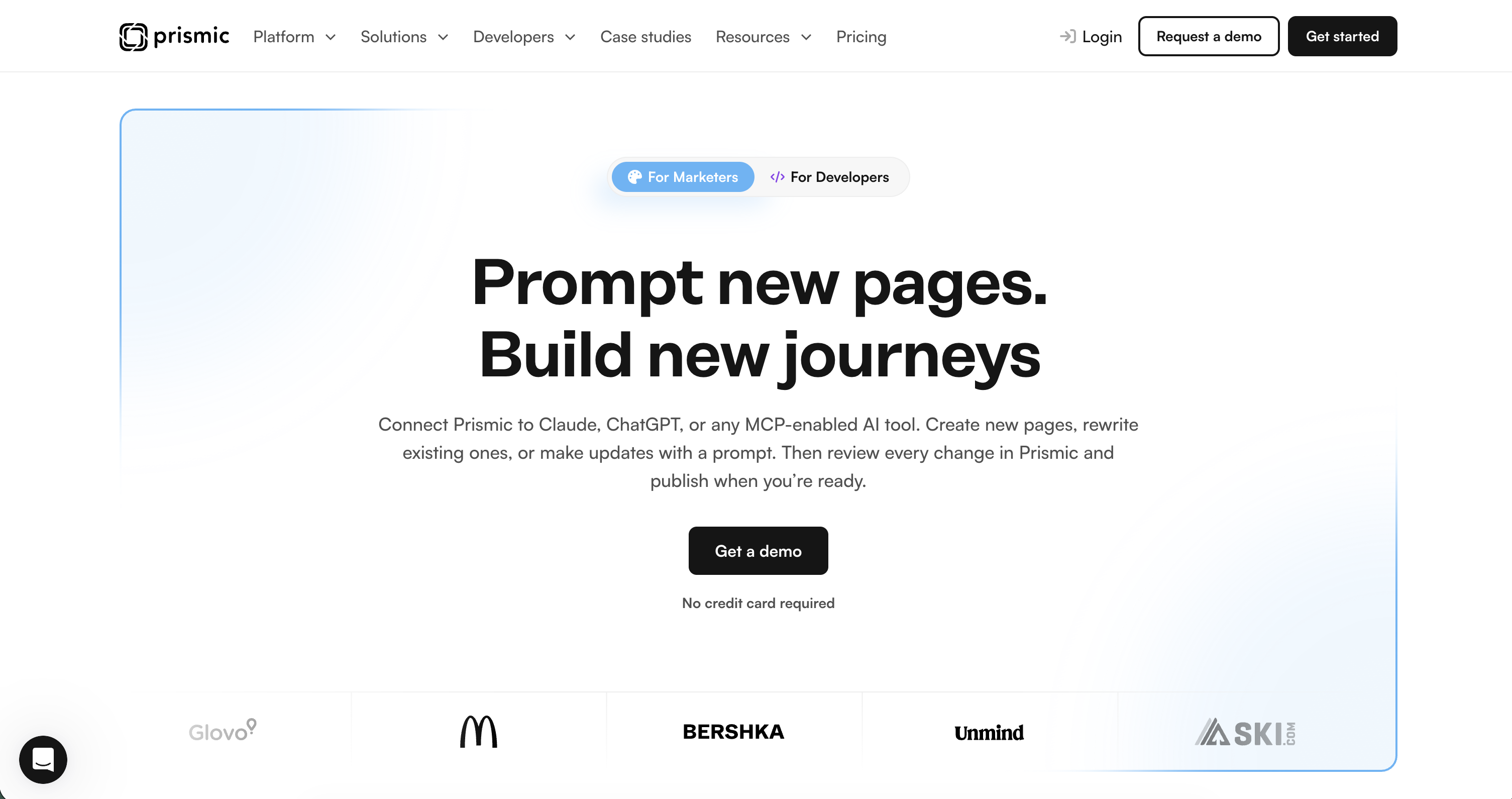 Prismic homepage